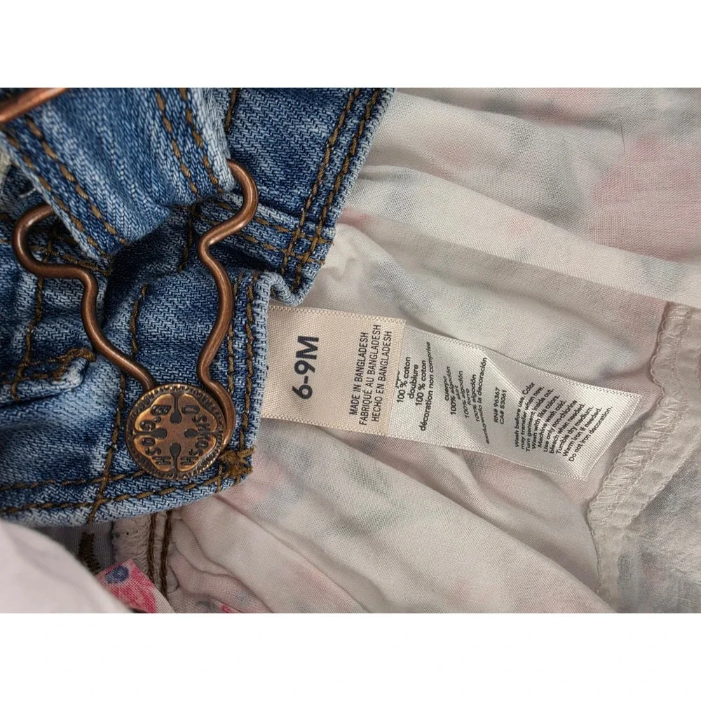 Baby Girl Denim Lot Gap Jacket Jeans OshKosh Overall Dress 4 Pieces 6-12 Months